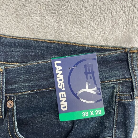 NEW Lands' End Men's 38x29 Flannel Lined Jeans Blue Denim Straight Leg - Picture 7 of 8